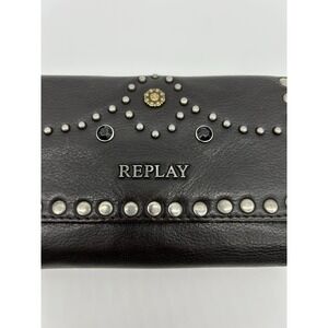 Replay Metal Stud Leather Wallet